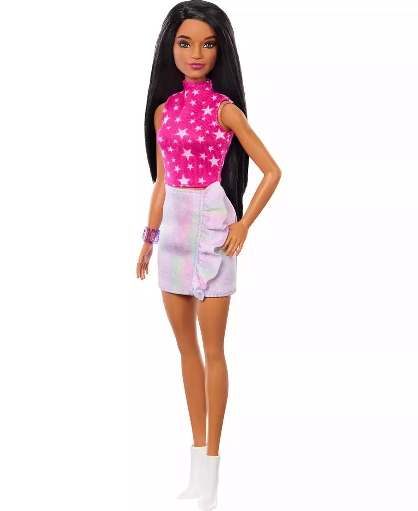 Barbie Fashionistas Doll 215 with Black Straight Hair and Iridescent Skirt, 65th Anniversary 4