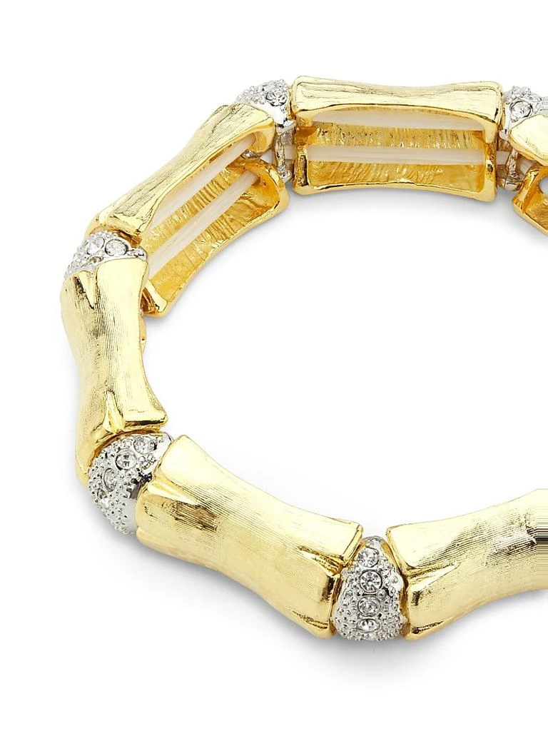 Kenneth Jay Lane Bamboo Two-Tone 
Glass Crystal Stretch Bracelet 3