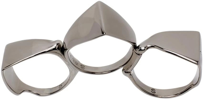 Vivienne Westwood Gunmetal Knuckleduster Ring 2