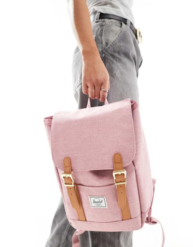 Herschel Supply Herschel Supply Co retreat mini backpack in pink with tan straps 2