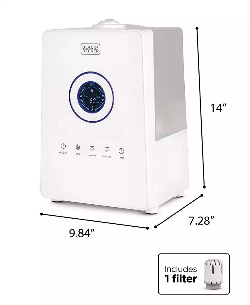 Black & Decker 5.5L Ultrasonic Humidifier Dual Outlets - White 6