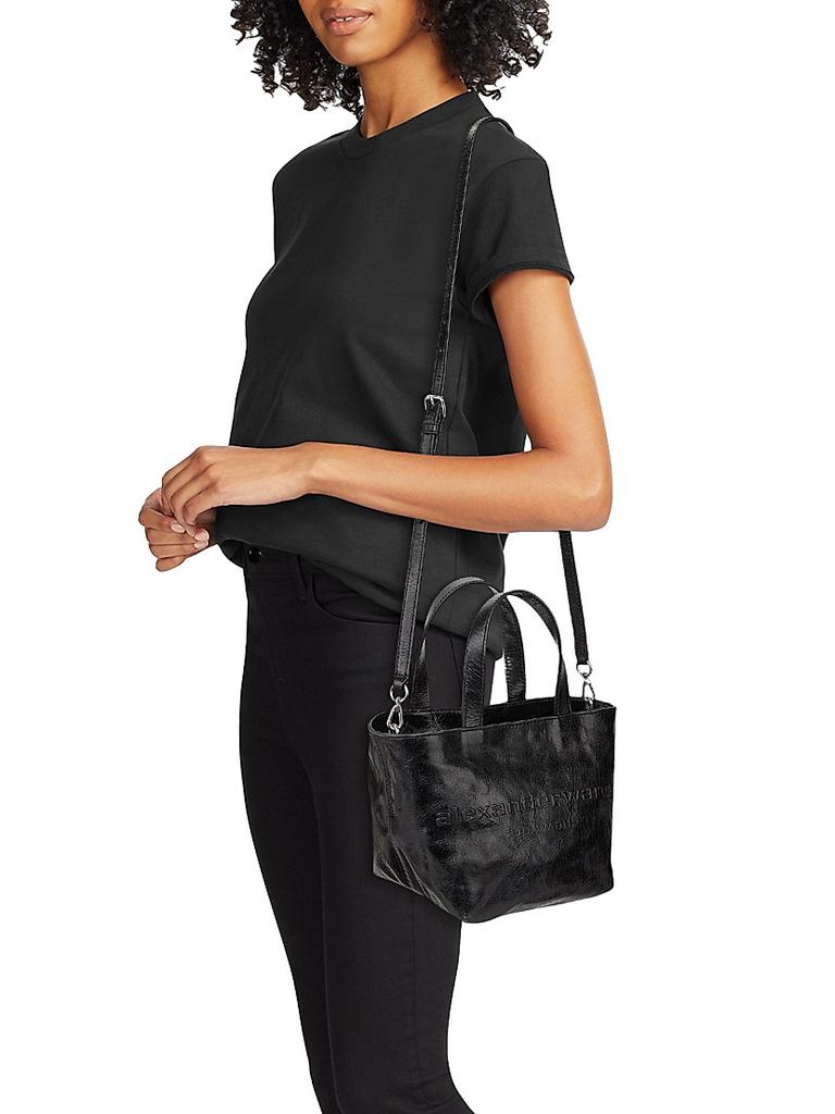 Shop Mini Crackle Patent Leather Top Handle Bag on Sale at