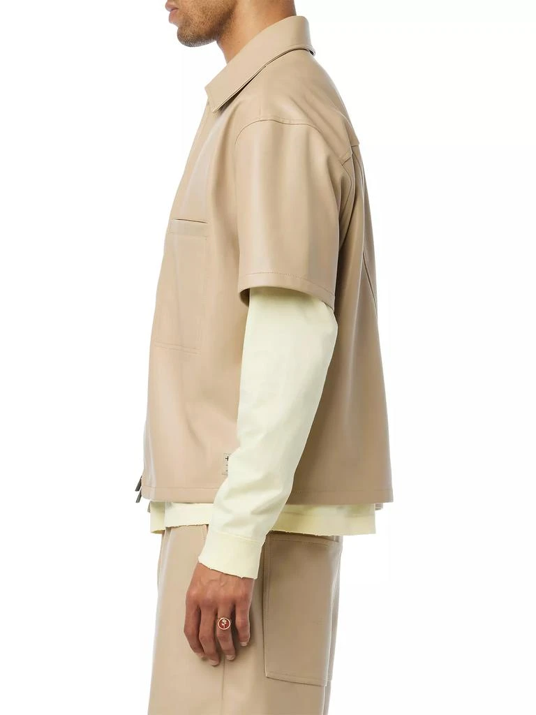 Hudson Faux Leather Zip Shirt 5