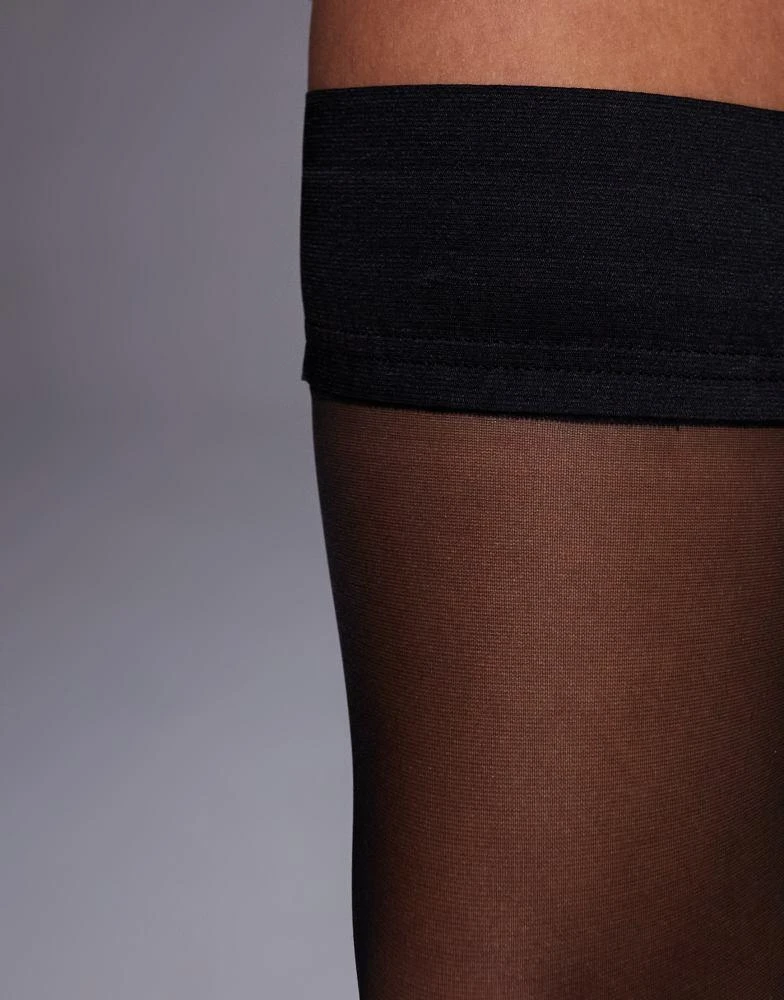 Ann Summers Ann Summers plain top seamed hold up in black 2