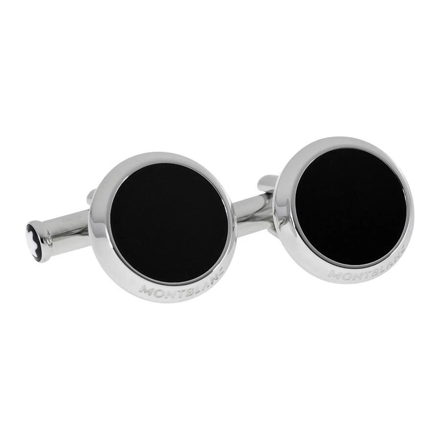 MontBlanc Iconic Stainless Steel Black Onyx Cufflinks 112896