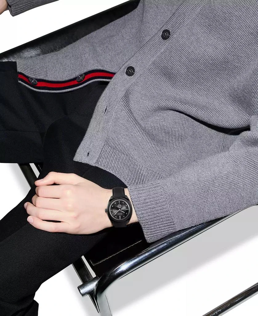 Gucci Men's Swiss Automatic Interlocking Black Rubber Strap Watch 41mm 4