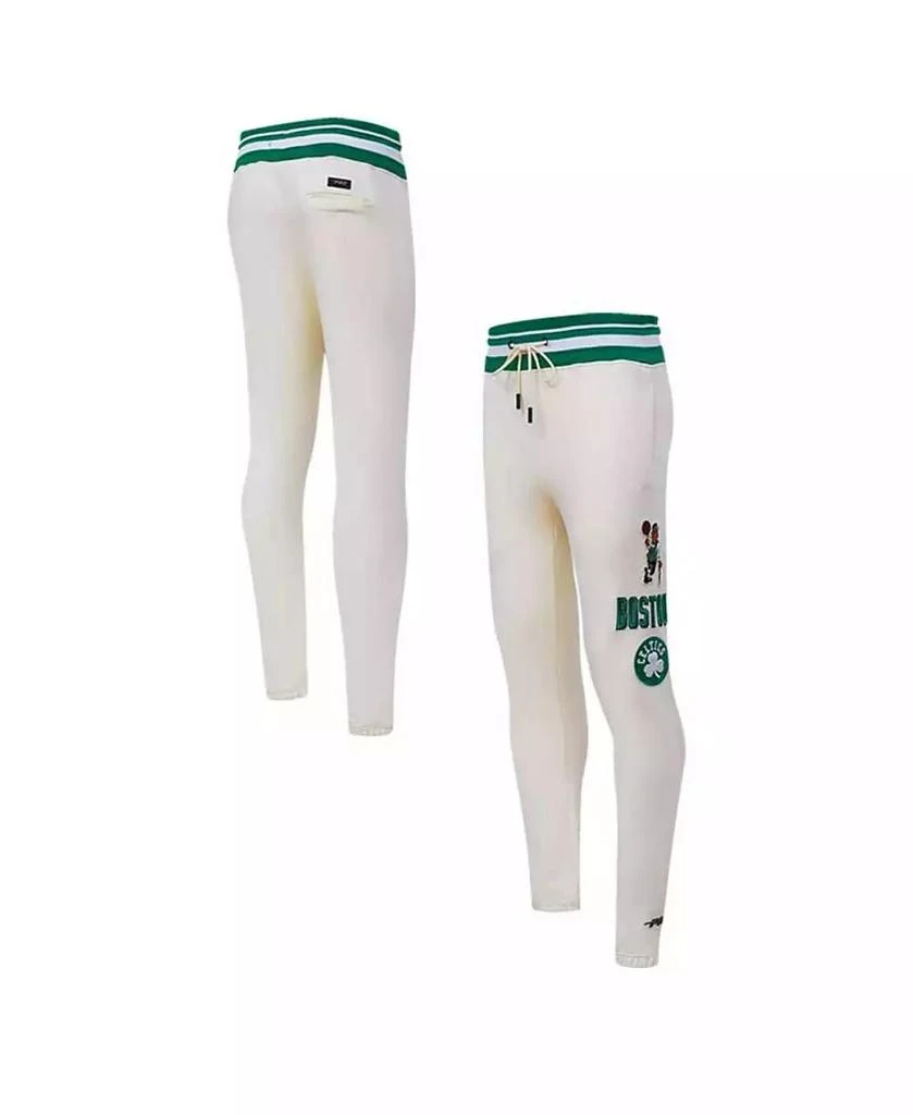 Pro Standard Men's Cream Boston Celtics Retro Classic Fleece Sweatpants 1