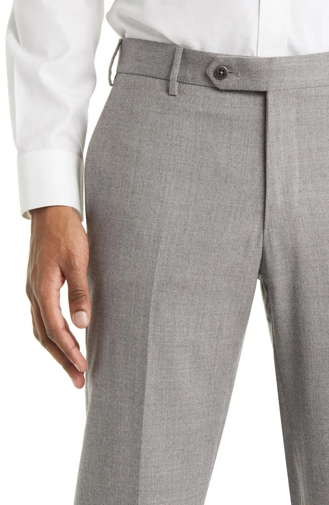 Zanella Parker Flat Front Stretch Wool Flannel Trousers 4