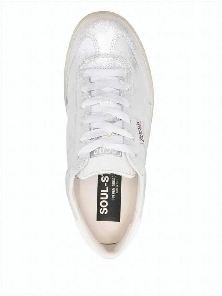 Golden Goose Metallic Silver Leather Low-Top Sneakers 4