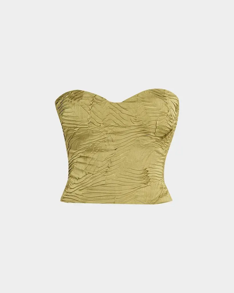 Ulla Johnson Heleen Satin Strapless Crop Top