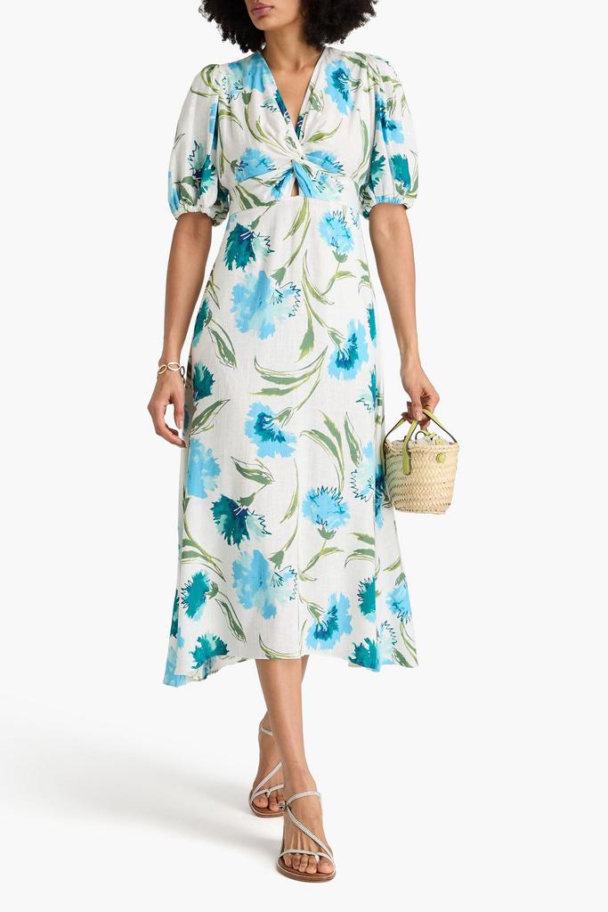 Diane von Furstenberg Majorie floral-print slub woven midi dress