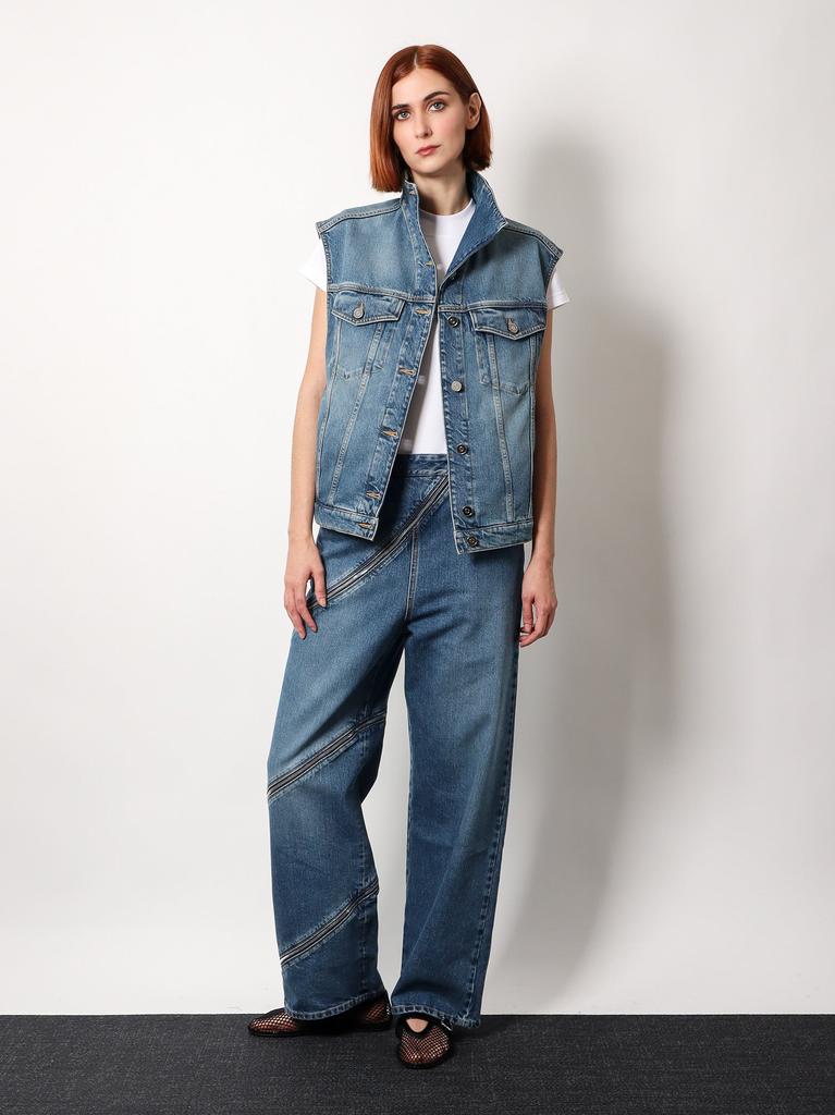 Alaia Spiral stone washed jeans