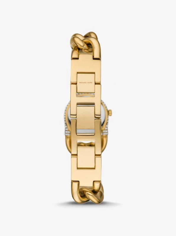 Michael Kors Petite Pavé Gold-Tone Chain-Link Watch 3