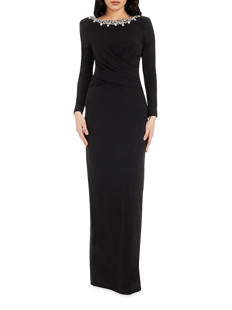 Dress The Population Anne Embellished Wrap-Front Gown 2