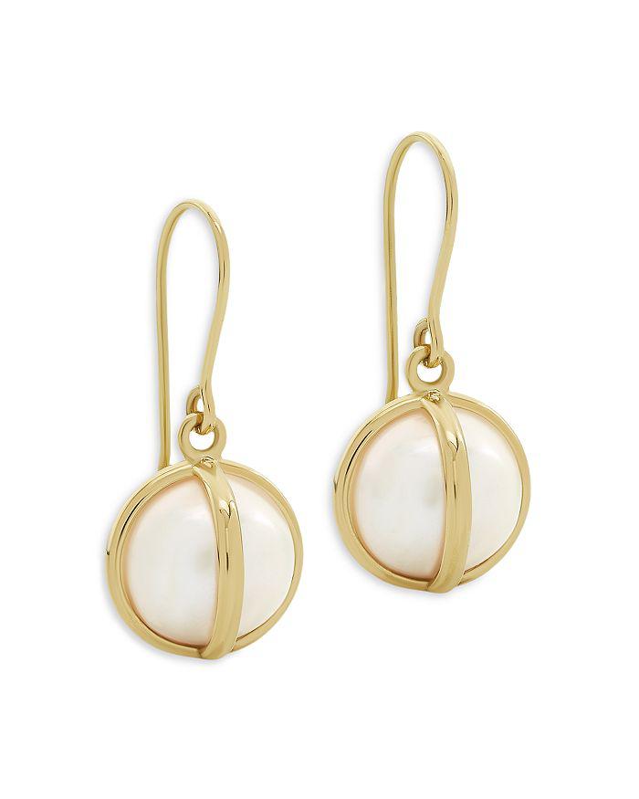 L. Klein 18K Yellow Gold Celeste Cultured Freshwater Pearl Drop Earrings