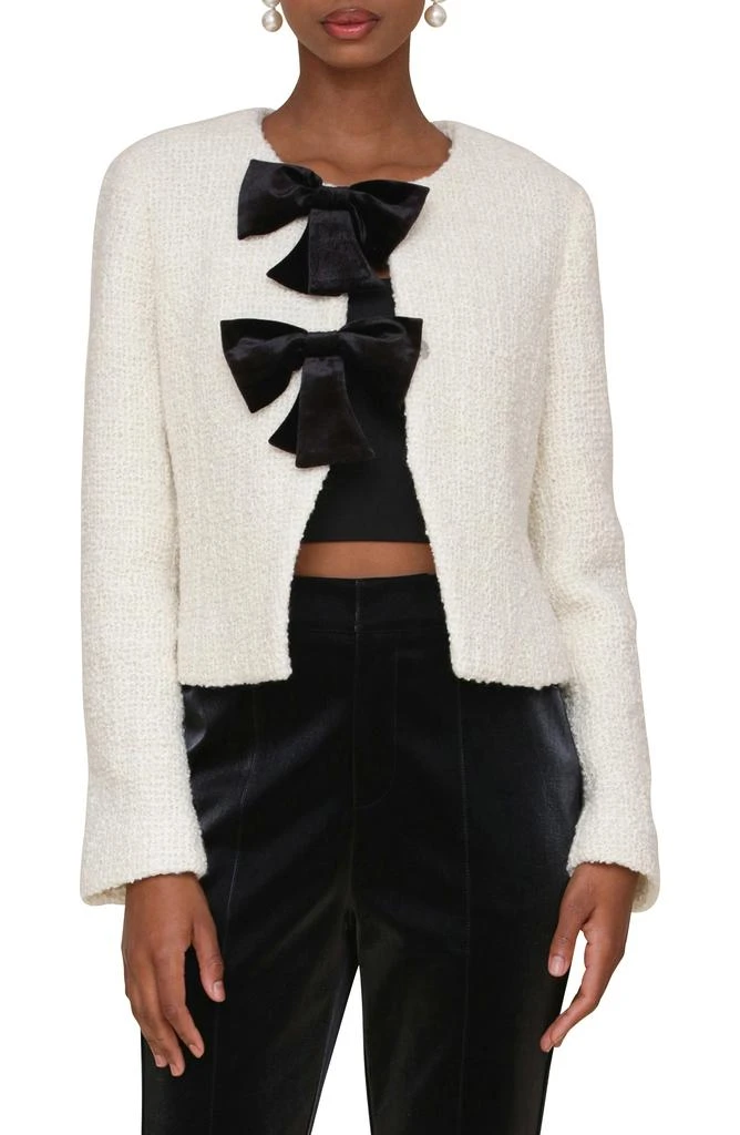 Avec Les Filles Bow Cropped Cardigan
