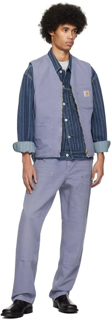 Carhartt WIP Blue Double Knee Trousers 4