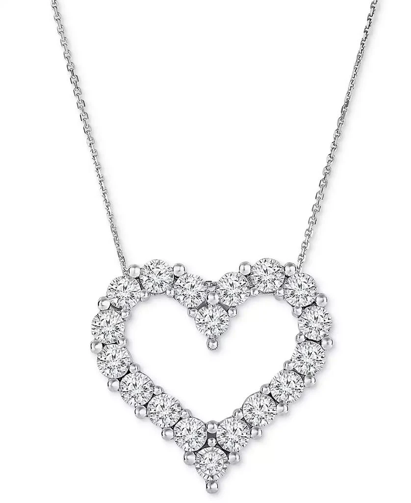 TruMiracle Diamond Heart Pendant Necklace (1/2 ct. t.w.) in 10k White Gold 1