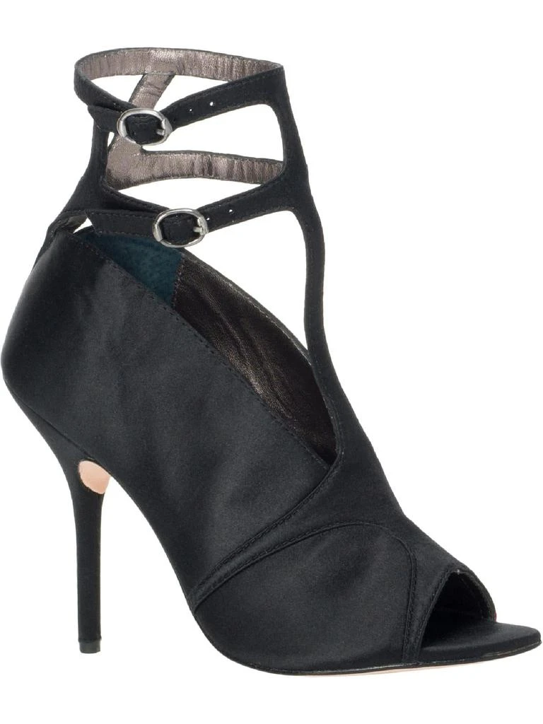 Leon Max Pika Womens Satin Peep Hole Ankle Strap 1