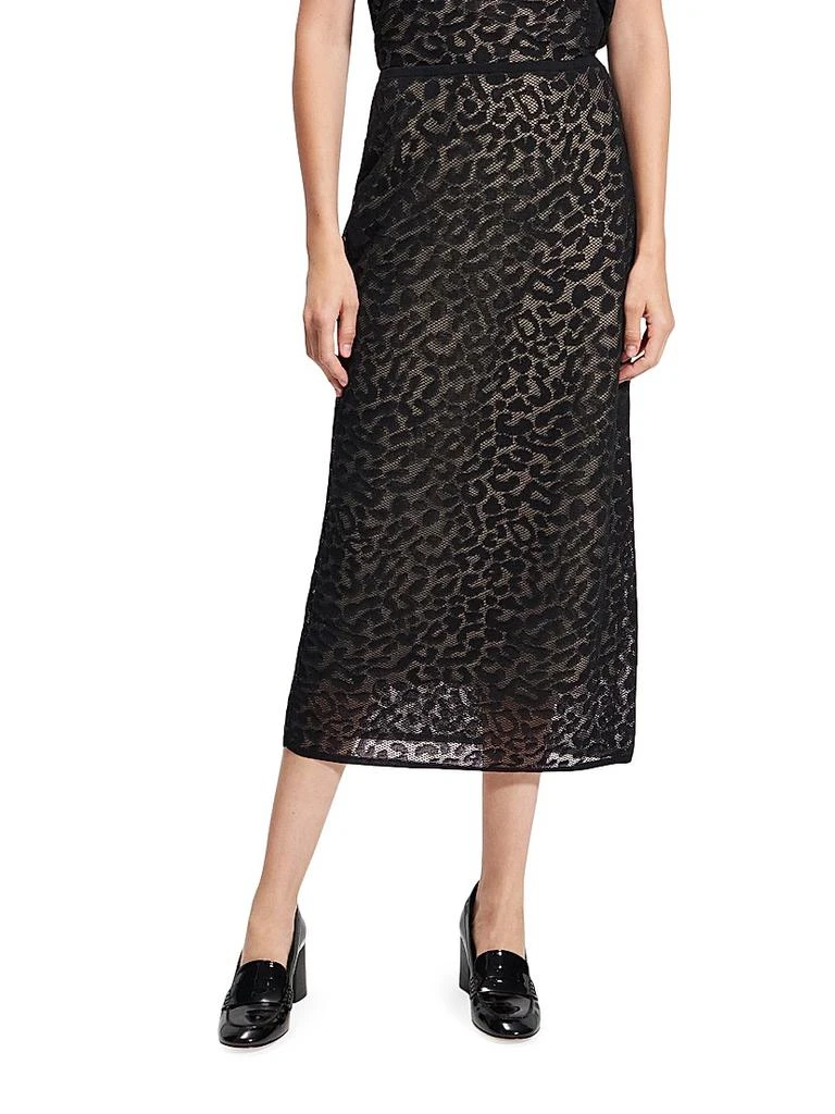 Theory Bleecker Animal Lace Midi-Skirt 3