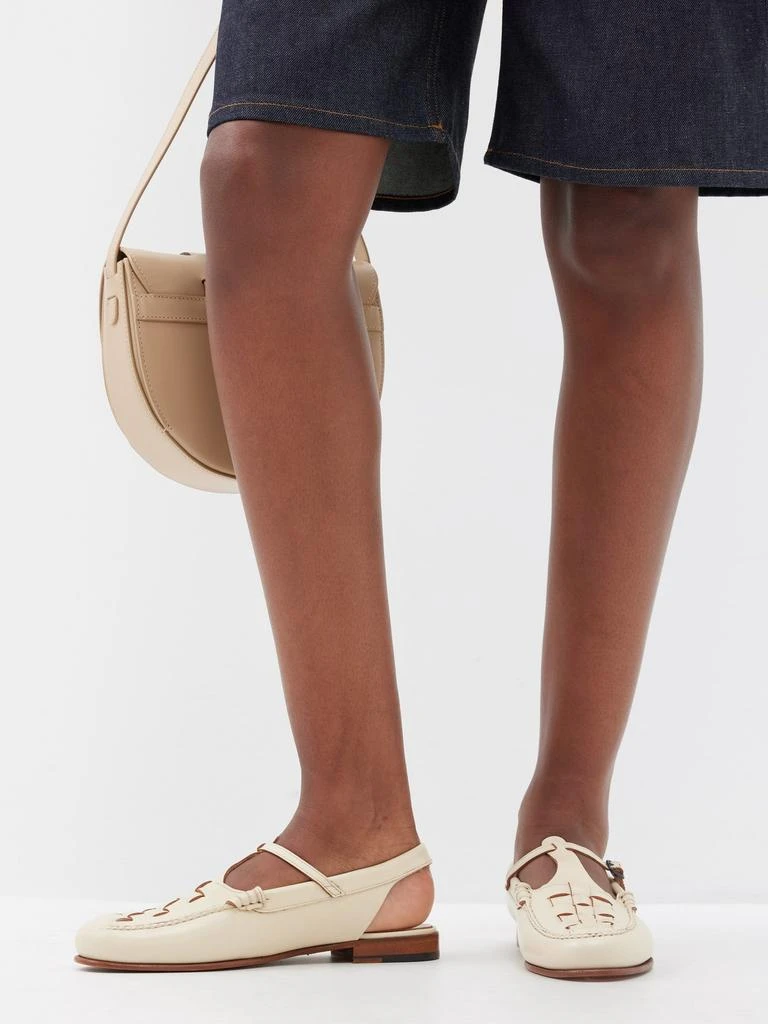 Hereu Roqueta leather slingback loafers 2