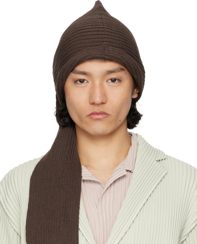 Homme Plissé Issey Miyake Brown Beanie Scarf - Hats
