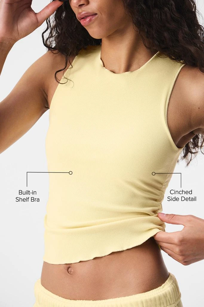 Alo Ribbed En Pointe Tank - Lemon Ice 2