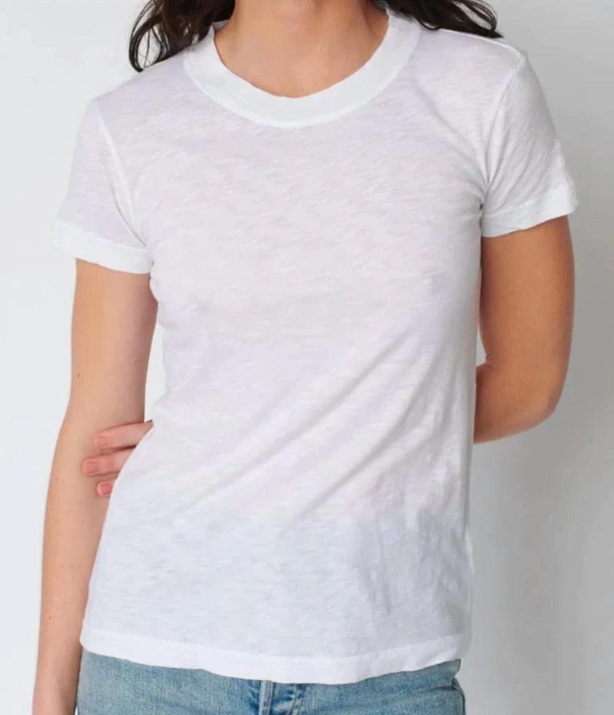 Stateside Supima Slub Jersey Short Sleeve Tee In White 3