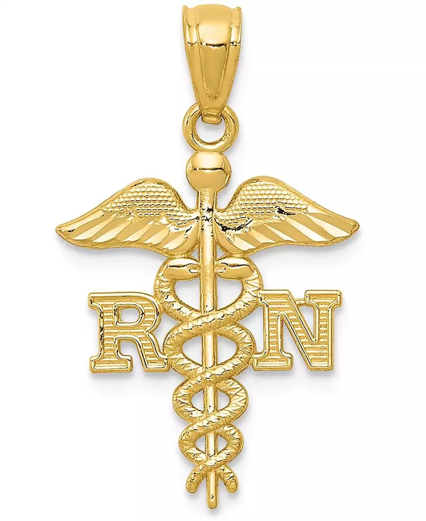 Macy
s Registered Nurse Charm Pendant in 14k Yellow Gold