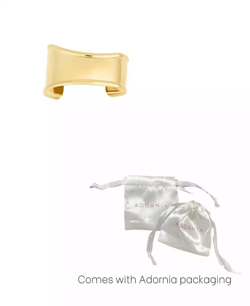 ADORNIA Tarnish Resistant 18k Gold Plated Tall Curve Cuff Bracelet 2