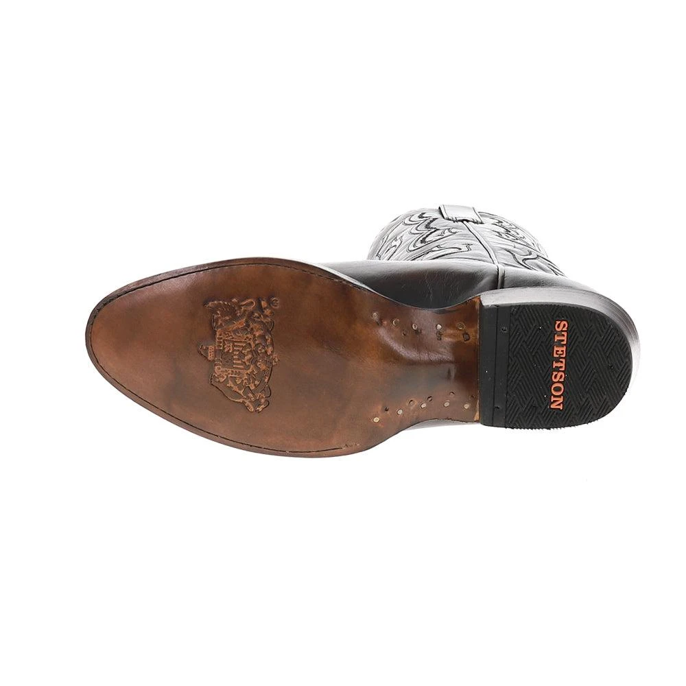 STETSON Carlisle Embroidered Round Toe Pull On Cowboy Boots 5