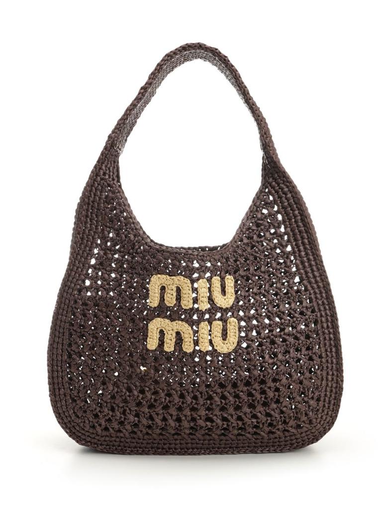 Miu Miu Logo-Detailed Shoppingバッグ Miu Miu Miu Miu Logo-Embossed Zipped Shoulder Bag - Shoulder