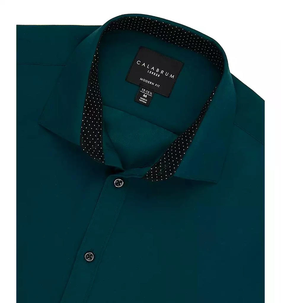 Calabrum Men's Regular Fit Solid Wrinkle Free Performance Dress Shirt 1