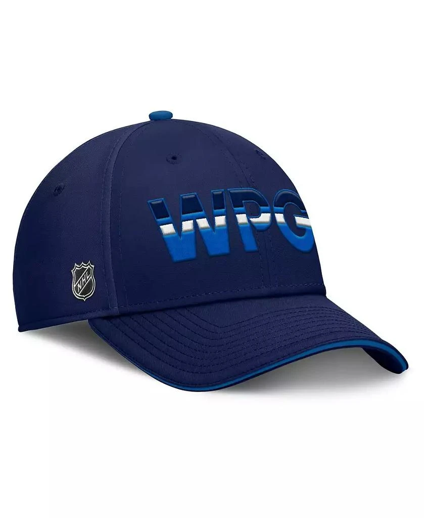 Fanatics Men's Navy/Blue Winnipeg Jets Authentic Pro Rink Team Code Flex Hat 3