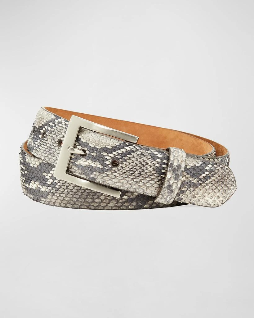 W. Kleinberg Men's Matte Python Snakeskin Belt 1