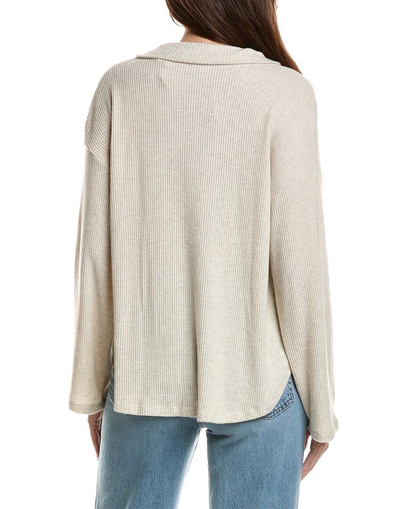 Project Social T Project Social T Zoey Brushed Rib Collared Pullover