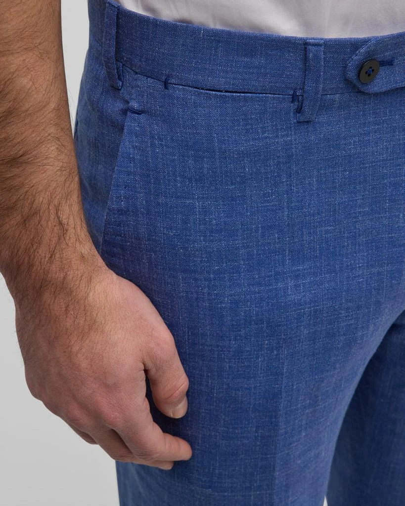 Isaia Men's Cropped Linen-Blend Pants 7