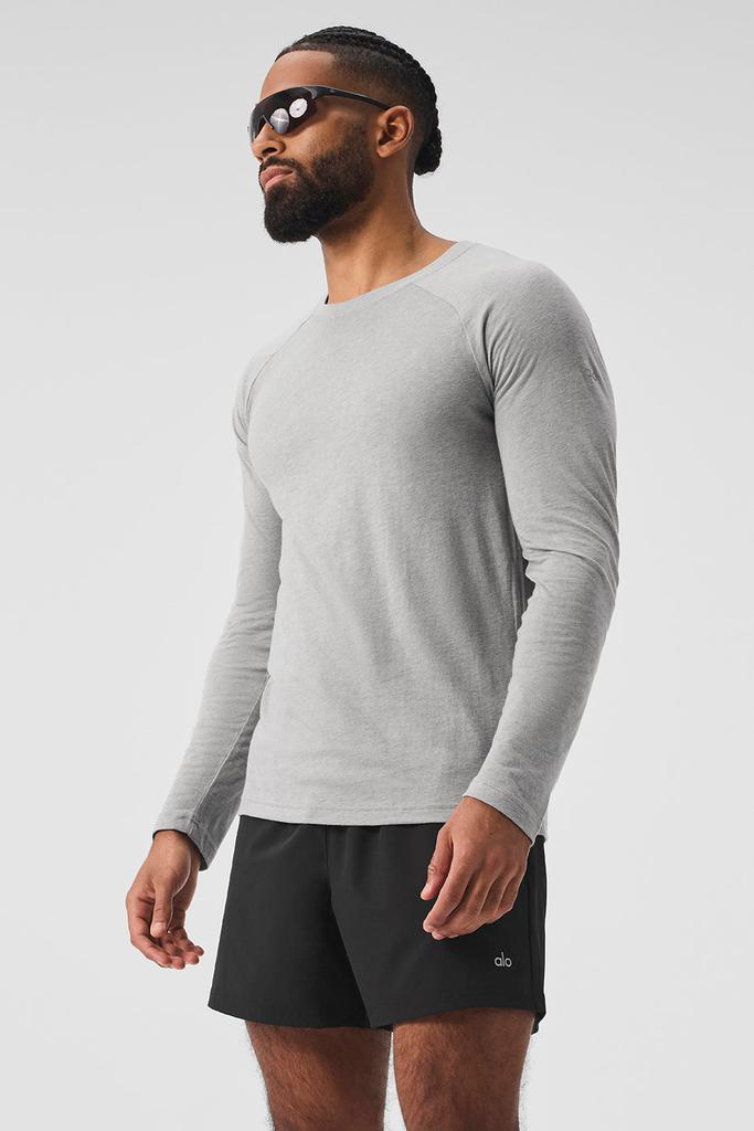 Alo Yoga Triumph Long Sleeve Tee - Athletic Heather Grey - T