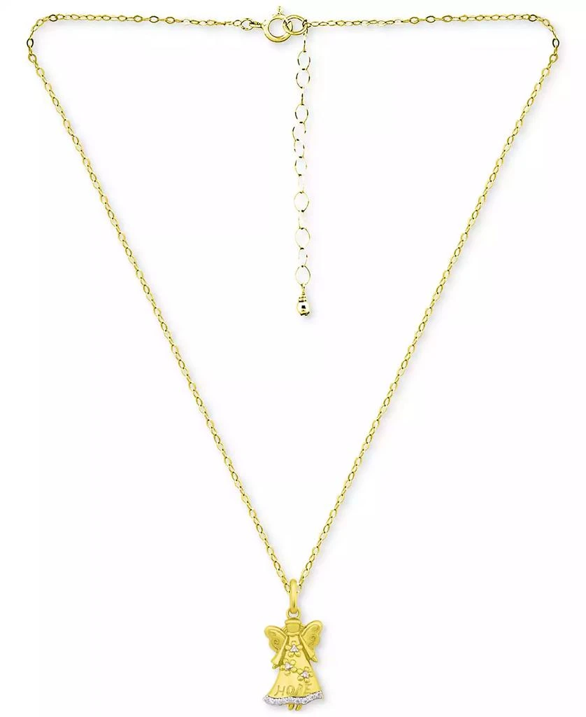 Giani Bernini Cubic Zirconia Hope Angel Pendant Necklace in 18k Gold-Plated Sterling Silver, 16" + 2" extender, Created for Macy's (Also available in Sterling Silver) 4