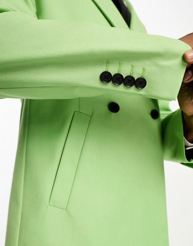Devils Advocate Devils Advocate green oversized double breasted notch lapel suit jacket 4