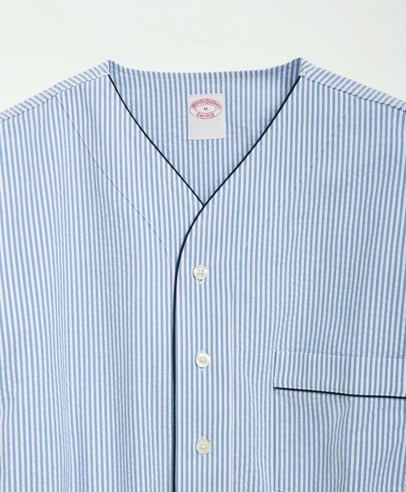 Brooks Brothers Stretch Cotton Seersucker Striped Nightshirt 2