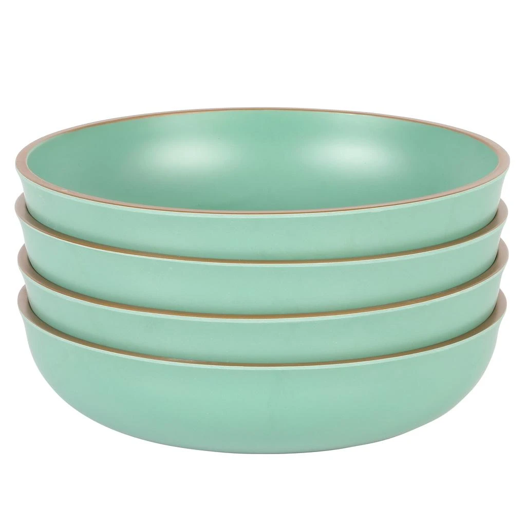 Gibson Home Rockabye 4 Piece 8.5 Inch Melamine Dinner Bowl Set In Green