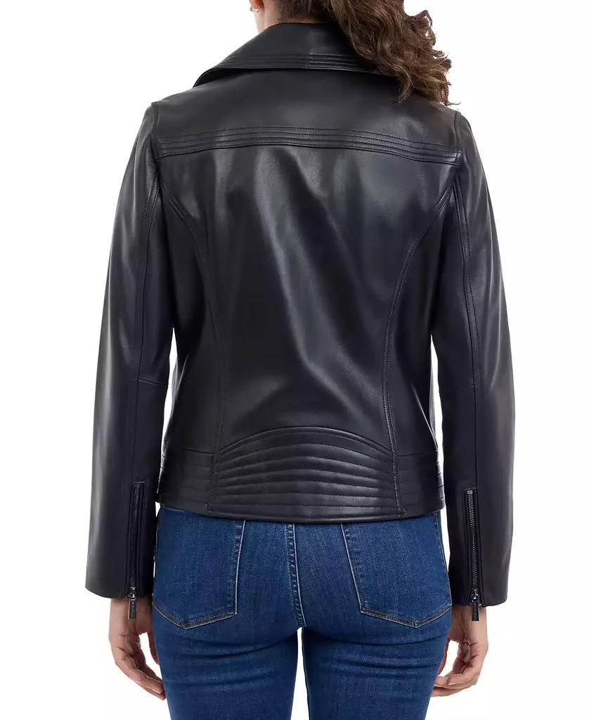 Michael Kors Women's Asymmetric Leather Moto Coat 2