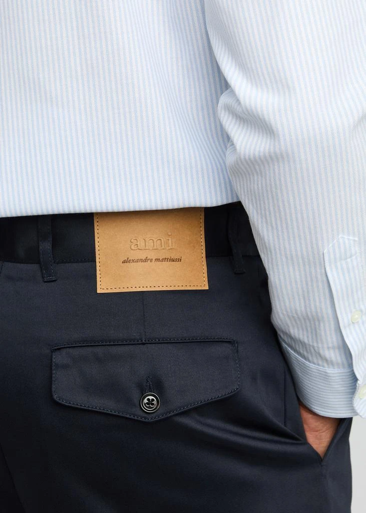AMI Cropped tapered-leg cotton chinos 5