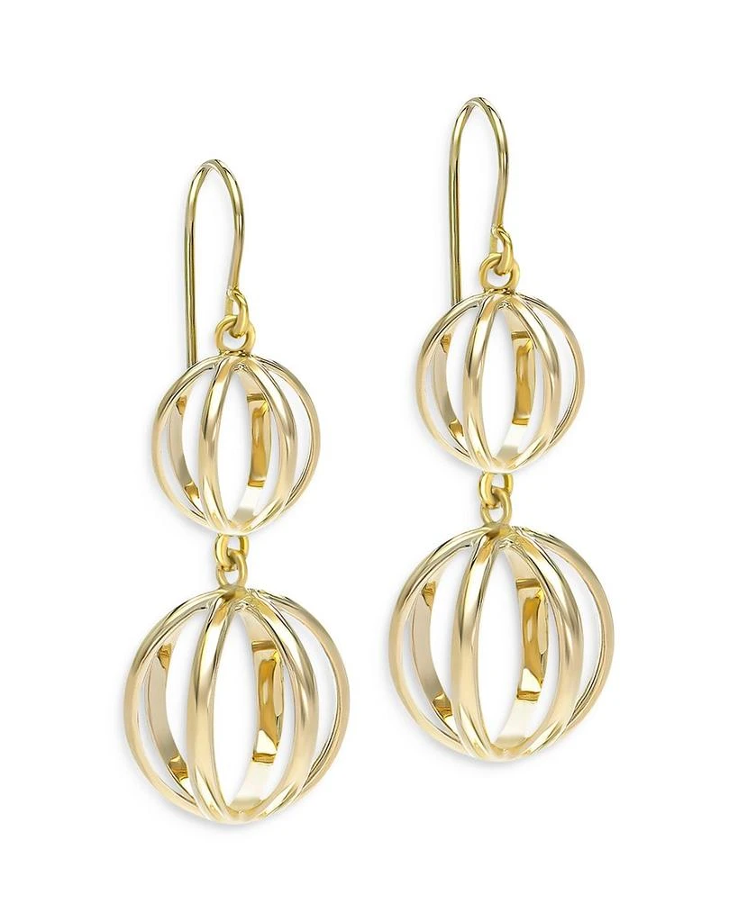 L. Klein 18K Yellow Gold Prisma Cage Earrings 1