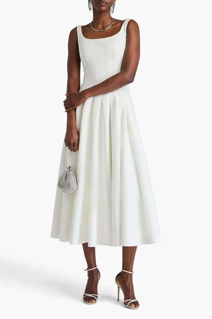 Huishan Zhang Darla pleated scuba midi dress 2