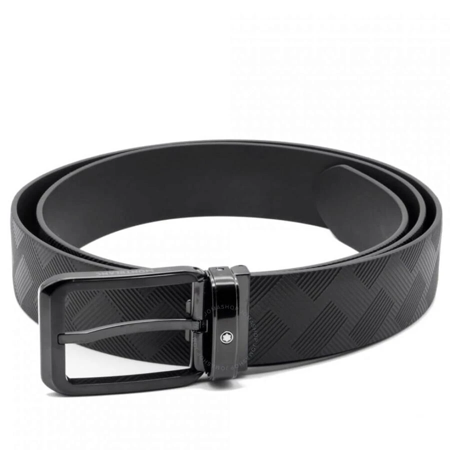 MontBlanc Black 35 mm Reversible Leather Belt 1