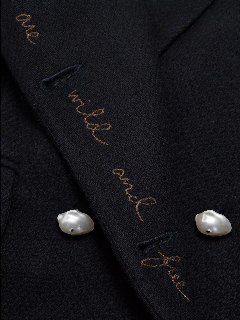 Lingua Franca Jackie Pearl-Embellished Double-Breasted Blazer 7