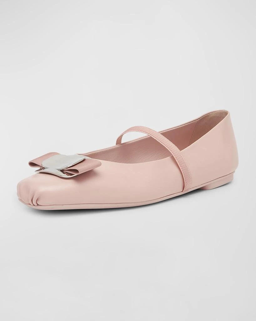 Salvatore Ferragamo Zina Leather Bow Mary Jane Ballerina Flats 3