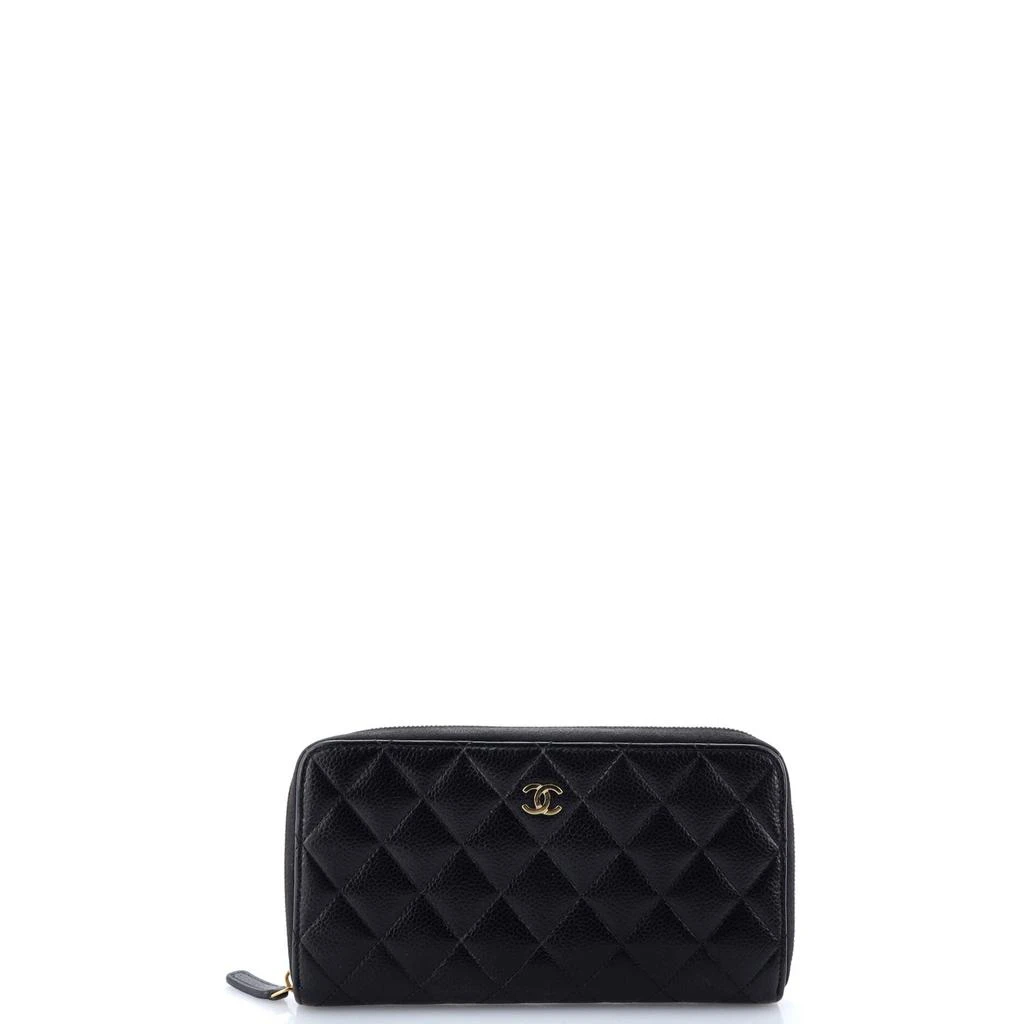 Chanel Zip Around Wallet Quilted Caviar Long 1